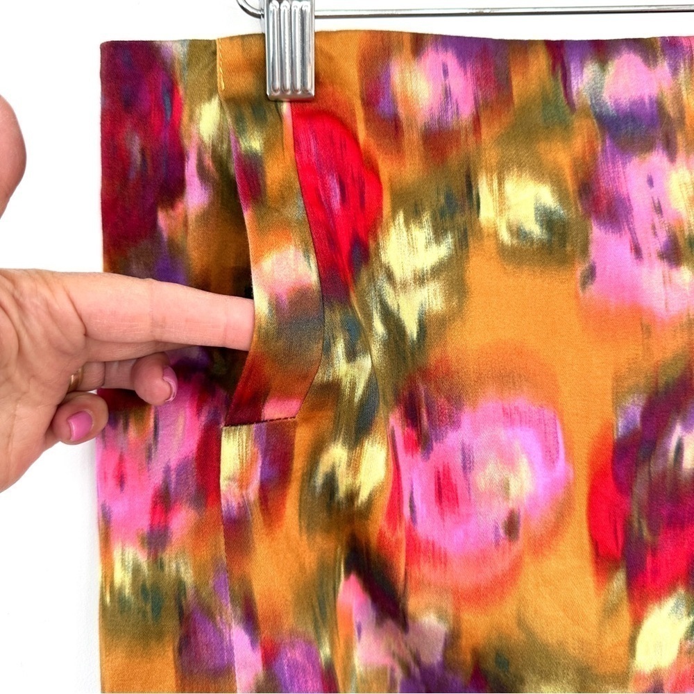 J. Crew mini skirt in a stretch cotton blend, unlined, watercolour print - Picture 2 of 9